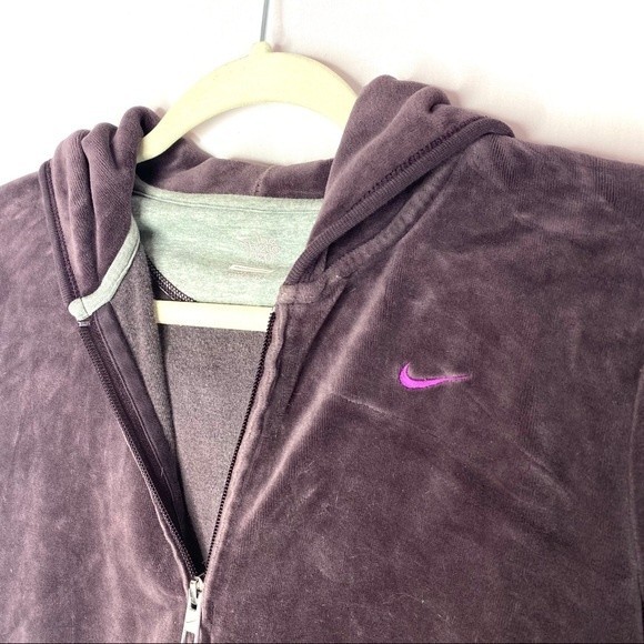 Vintage Nike Dark Purple Velvet Track Jacket, Medium - Picture 2 of 6